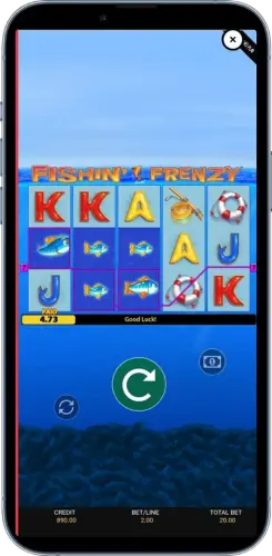 Fishin Frenzy Bonusfunktion mit gefangenen Fischen