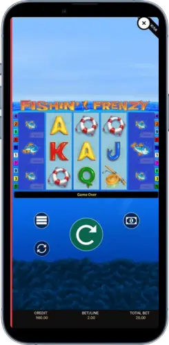 Fishin Frenzy Drehfunktion Spin im Spiel