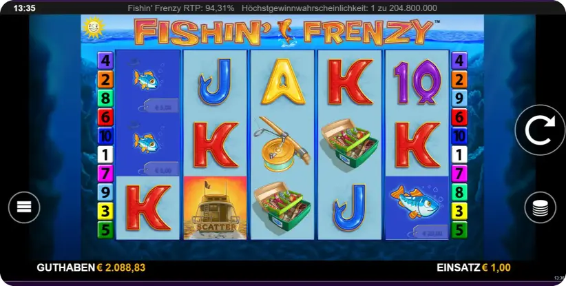 Fishin Frenzy Thema und Grafik